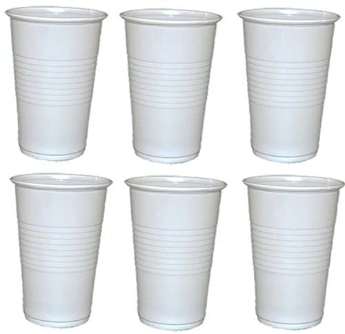 TRENDSKY 2000 Stück Einwegtrinkbecher 0,2 L weiß, Partybecher aus Kunststoff, Qualitäts Trinkbecher Ausschankbecher 200ml
