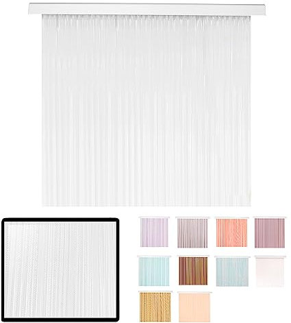 LUCA HOME - Cortina Puerta Exterior e Interior - Cortina de Puerta en PVC alumnio - Cortina fácil instalación - Evita Insectos y bichos (Transparente, 90cm)