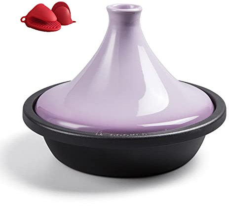 YLWX Marokkanischer Emaille Tajine-topf, Tajine-kochtopf Aus Gusseisen, Schmortopf Kochtopf, Induktion Bratpfanne (Color : Purple)