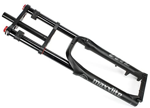 HSQMA 26 Zoll Fatbike-Gabel Schnee-Bike Federgabel 4.0 Fat-Reifen Doppelte Schulter Luft Vorderradgabel 140mm Federweg 1-1/8 DIsc Bremse QR 9mm