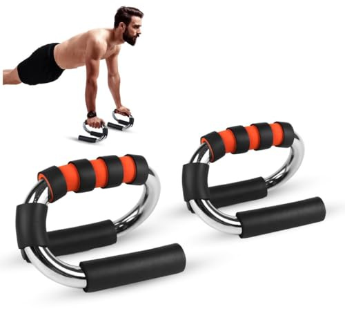 SQUATZ Steel S Shape Push-Up Stands Bars with Foam Grip Handle Portable Strength Anti Slip Push-Ups Brackets Handle for Floor Press-Up Bars Training Equipment for Chest, Arm, Hip Exercise, Set of 2