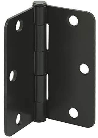 Prime-Line U 11505712 Door Hinge Residential Smooth Pivot, 3-1/2 In. x 3-1/2 In. with 1/4 In. Radius Corners, 3 Holes per Leaf with Screws, Oil Rubbed Bronze Finish, .087 In. Gauge (12 Pack)