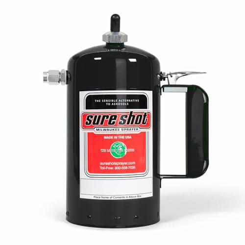 SURE SHOT A1002 1-quart icke aerosolspruta – påfyllningsbar trycksatt sprayburk för olja, lösningsmedel, avfettningsmedel, smörjmedel – laddningsbar stålbehållare med justerbara munstycken –