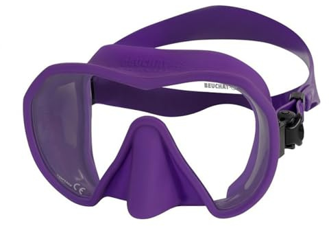 BEUCHAT Maxlux S - Maschera da snorkeling per apnea e caccia sottomarina, Viola, Taglia unica