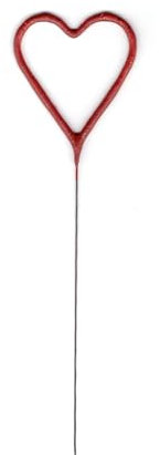 20 blister candele scintille a forma di cuore rosso Stelline