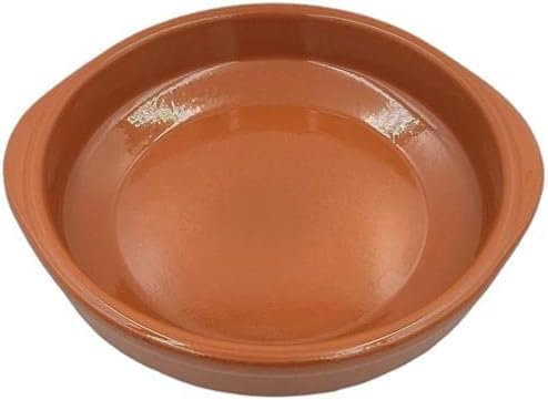 PACK 6 Cazuela redonda tartera olla baja en barro esmaltado - AIR FRYER - HORNO - MICROONDAS - LAVAVAJILLAS - FUEGO DIRECTO (12 cms)