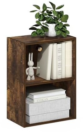 Furinno Luder Libreria a 2 ripiani aperti, Pino Ambrato