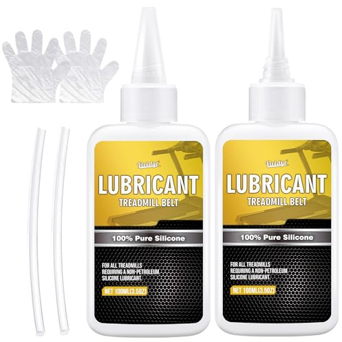 100% Pure Silicone Treadmill Lube - 200ml Treadmill Lubricant for Belt - Premium Silicone Oil with Application Tubes - Suitable for Most Treadmill Lubrication - Non-Toxic and Odorless
