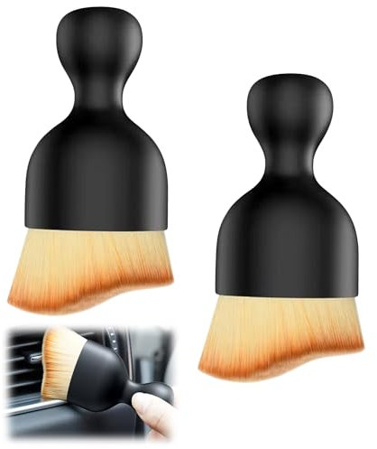 Lot de 2 brosses douces pour intérieur de voiture – Brosse ultra douce pour intérieur de voiture – Brosse à poussière intérieure de voiture – Brosse à poussière anti-rayures pour l'intérieur de la