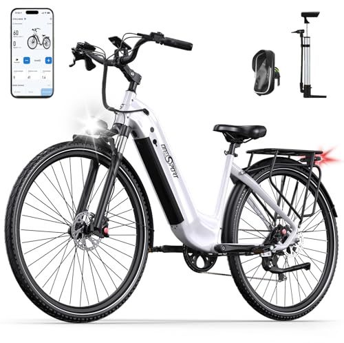 ONESPORT OT05 Pro Bicicleta Eléctrica para Adultos, 27.5 MTB Eléctrica con Batería de Litio 36V 22.5AH hasta 140KM, 250W Bicicleta para Mujer y Hombre Urbana con Sensor de Par & Freno Hidráulico