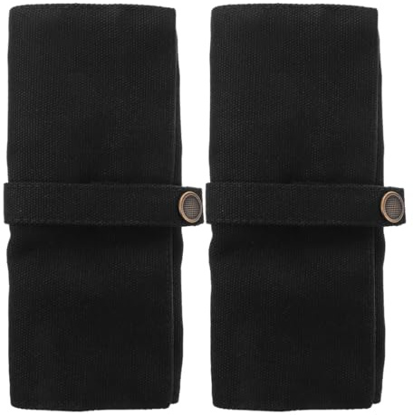 POPETPOP Organizer per Orologi in Tessuto Nero 2 Pezzi Capacità per 5 Orologi, Design Sottile e Colore Solido, Rotolo da Viaggio Compatto e Resistente