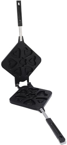 Aramox Compact Waffle Maker, Aluminum Alloy Dual Sided Cooking Pan, Quick and Easy Mini Heart-Shaped Waffles, Even Cooking, Space-Saving with Hook Design, Very Convenient and Compact