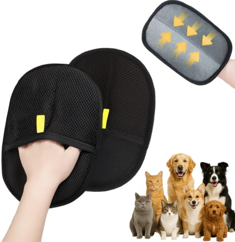 LAXISCREED Gant Anti Poils Animaux 2026 – Gants Double Face Réutilisables pour Chat & Chien, Nettoyage Facile des Poils, Massage Doux, Antistatique, Idéal pour Maison et Toilettage