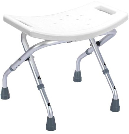 Folding Shower Chair Seat,Aluminum Alloy Adjustable Bath Chair with Drainage Holes,Portable Travel Collapsible Bench,Safety Anti-Slip Bath Chair for Elderly, Disabled, Pregnancy, Post Surgery