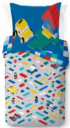 Jay Franco Lego Juego de Funda Nórdica – Ropa de Cama Súper Suave para Niños con Funda de Almohada, Solo Funda NÓRDICA (Relleno No Incluido), Multicolor, Juego de 2 Piezas Individual