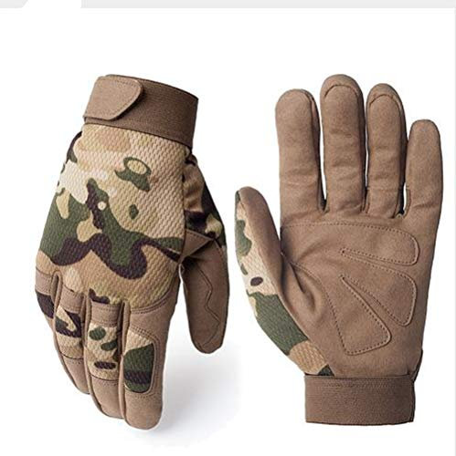 Univsal Multicam Guantes tácticos Antideslizantes Ejército Militar Bicicletas Airsoft Motocycel Tiro Paintball Equipo de Trabajo Camo Full Finger Guantes (M)