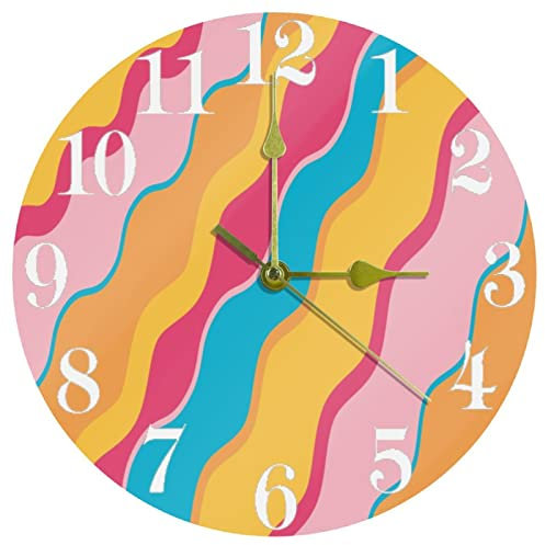 Timmershabi Orologio da parete con palette di colori e colori arcobaleno, 30,5 cm, silenzioso, al quarzo, funzionamento a batteria, per casa, cucina, ufficio, scuola