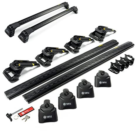 Turtle AIR3 | Dachgepäckträger Dachträger | Kompatibel mit Volkswagen Caddy 2004-2010; Dient der Montage von Dachboxen, oder Dachfahrradträger, Leiter | Robuste Konstruktion aus Aluminium