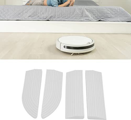 Türschwellenrampe Universal,4 Stück Kehrmaschine-Türschwelle,Kostenlose Montage,Gummi Türschwellenrampe,rutschfeste Oberfläche,Rollstuhlrampe Für Türen,Badezimmer,Kehrmaschine,Elektroroller(Weiss)