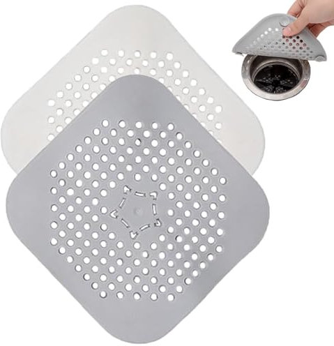 Eastrise Silicone Drain Protector with Sucker, Sink Strainer Protector, Shower Drain Covers Hair Catcher, Strainer Plug Trap Filter for Bathroom, Bathtub, Kitchen 2 Pcs