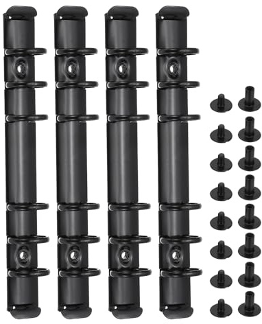 PATIKIL 6-håls bindningsmekanismset A6 svart 4 set | Bindbyte, för ringorganisatörer