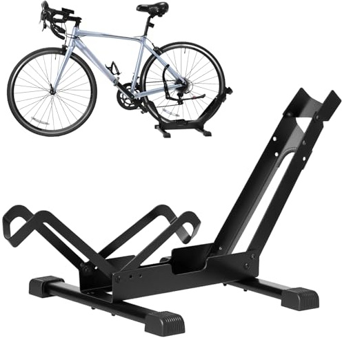 QWORK® Soporte bicicleta independiente, porte de bicicleta plegable 20-29 pulgadas, para garaje y tienda de bicicletas