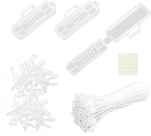OMJMYY 200 Pezzi Etichette per Cavi Etichetta Marcatore Cavo Scatola per Etichette Impermeabili con 200 Etichetta Fascette per Adatte All'etichettatura di Vari Cavi