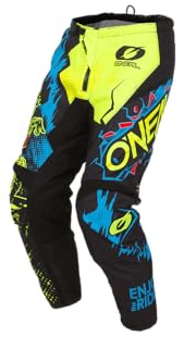 O'NEAL | Pantaloni Motocross | MX | libertà di Movimento, Completamente Foderati, Imbottitura in Gomma per Una Maggiore Protezione | Pantaloni Element Villain | Adulto | Giallo Neon | Taglia 34