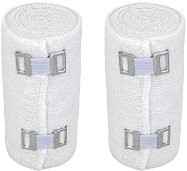 Premium Elastic Bandage Wrap (4 2 Pack) – NexSkin Soft, Latex-Free Compression Wrap with Durable Metal Clips – Washable & Reusable Support for Wrists, Ankles, Feet, Knees & More