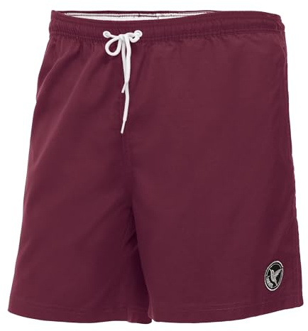 Ladeheid Costume Uomo Mare Classico Lunghezza con Taschino, Medium Drawstring, Fodera Rete, Costumi da Bagno, Boxer per la Spiaggia, la Piscina e Il Surf LA40-128 (Borgogna, XXL)