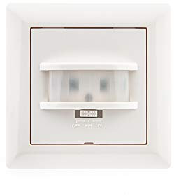 HUBER Motion 14 PIR Bewegungsmelder 170°für Innen I Unterputz Bewegungsmelder, 2 Sensoren - Motion Sensor mit Schalter, auch für Schalterserien [55x55mm], 2-Draht-Technik