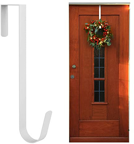 ANSIO Support de Couronne de Noël pour Porte d'entrée, 31,7 cm, pour décoration de Noël – Lot de 1 – Blanc