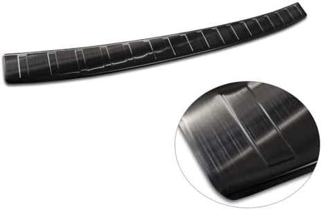 Avisa Schwarz Edelstahl Heckstoßstangenschutz kompatibel mit Peugeot 308 III SW 2021- 'Ribs'