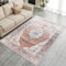 LAIBEI Teppich Wohnzimmer,Carpet waschbar rutschfest,Bunte Teppiche mit Muster für Wohnzimmer,Schlafzimmer,Bohemian Short Pile Rug,Vintage orientalischer Teppich(120 x 160 cm,Ziegelrot)