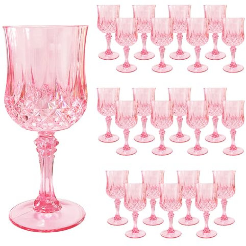 Veiuwa 24 copas de vino rosa, copas cordial, copas de jerez, copas de cáliz, copas de vino de Oporto, copas de vino rosa que se pueden utilizar para bodas, fiestas divertidas diarias y mucho más