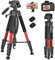 LINKCOOL 74-Inch Tall Camera Tripod Stand for Canon Nikon Sony - Lightweight Aluminum With Detachable Head, Phone Mount (Orange)