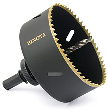 BINOTA Sierra Perforadora Bimetálica M42 108 mm, para Metal, Madera, Madera Contrachapada, PVC, Yablero de Fibra, Panel de Yeso