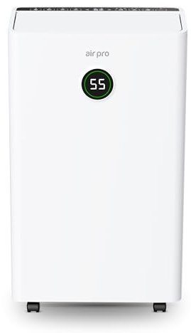 Air Pro 25L/Day Digital Dehumidifier - Large 5.5L Tank, Sleep Mode, 24H Timer Laundry Drying, Bedroom, Basement, Garage & Kitchen - Portable Electric Mould, Damp and Condensation Remover