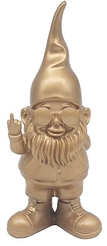 Lesser & Pavey Gnomes Home Decor Figurines & Ornaments For Home & Office | Decorative Home Accessories Statues For Indoor & Outdoor | Lovely Gifts for Women & Men Swearing Gold 15 Cm