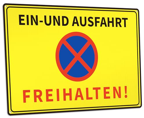 30x20 cm Einfahrt Ausfahrt Freihalten Schilder, Aluminium