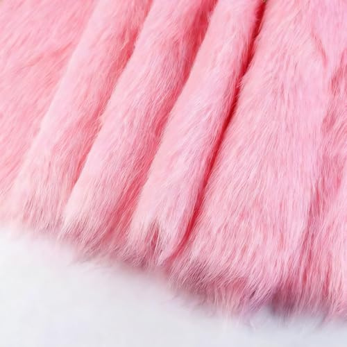 Langfloriger Kunstpelzstoff flauschiger Plüschstoff Bastelmaterial für Kostüme Mode Teppiche Requisiten Hintergründe Nähen Basteln Dekorationen, 170 x 50 cm(Color:light pink)