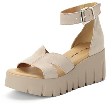 Tamaris Sandalias de cuña para mujer 1-28701-46, color topo, talla 38 EU