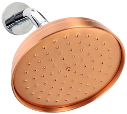 VICASKY Cabezales de Ducha de Cobre para Exteriores, Cabezal de Ducha Tipo Lluvia, Accesorios Vintage, Rociador de Pie, Boquillas Cromadas de Oro Rosa, Rociador Retro de Alta Presión, Boquilla de
