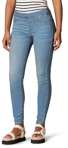 Amazon Essentials Damen Stretch-Schlupf-Jeggings mit mittlerer Leibhöhe - Auslaufmodell, Helle Waschung, 42