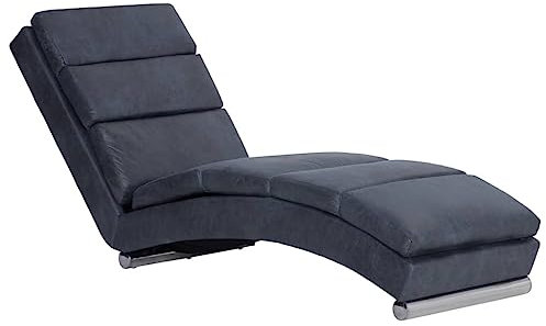 vidaXL Sdraio Imbottita Elegante Ergonomica Chaise Lounge Lettino Arredo Salotto Ottomana Gambe in Acciaio Grigio in Similpelle Scamosciata