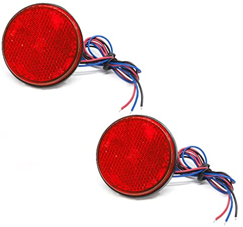 Biqing 2 pezzi luci posteriori per moto, indicatore di direzione, universale, tondo, lampada freno di coda, lampada posteriore, 24V, 24 LED, riflettore, indicatore di freno e stop, per auto, moto