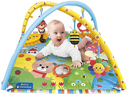 Clementoni Baby Projector Activity Gym, Palestrina Neonato Multifunzione 2 in 1 con Proiettore, Stimola Lo Sviluppo Sensoriale e Motorio, Luci, Suoni e attività Interattive Divertenti, 17705