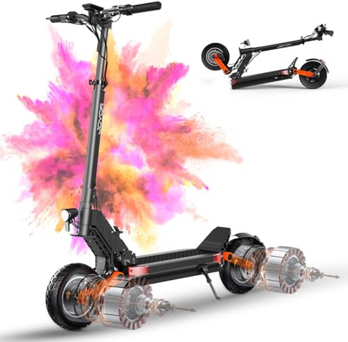 JOYOR S10S-Z Trotinette Electrique Adulte Puissante Autonomie 70-85km Moteurs 2000W Avant & Arrière Trottinette électrique Adulte 60V 18Ah Tout Terrain Double Suspension Scooter Electrique