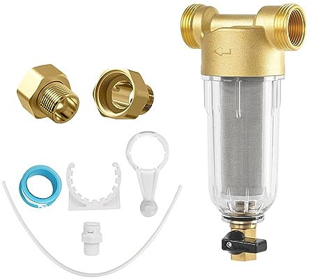 Wiederverwendbare Ausspülbarer Feinfilter, Wasserhahn Wasserfilter Wasser, Water Filter, Vorfilter-Sedimentfilter für Brunnenwasserschlauch-Sedimentfilter (3/4)