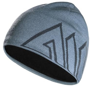 Joscoal Beanie Merinowolle Unisex Merino Wolle Mütze, Atmungsaktive Frühling Haube für Damen und Herren, Strickmütze Warme Sportmütze Hat für Herbst und Winter, Nebelblau